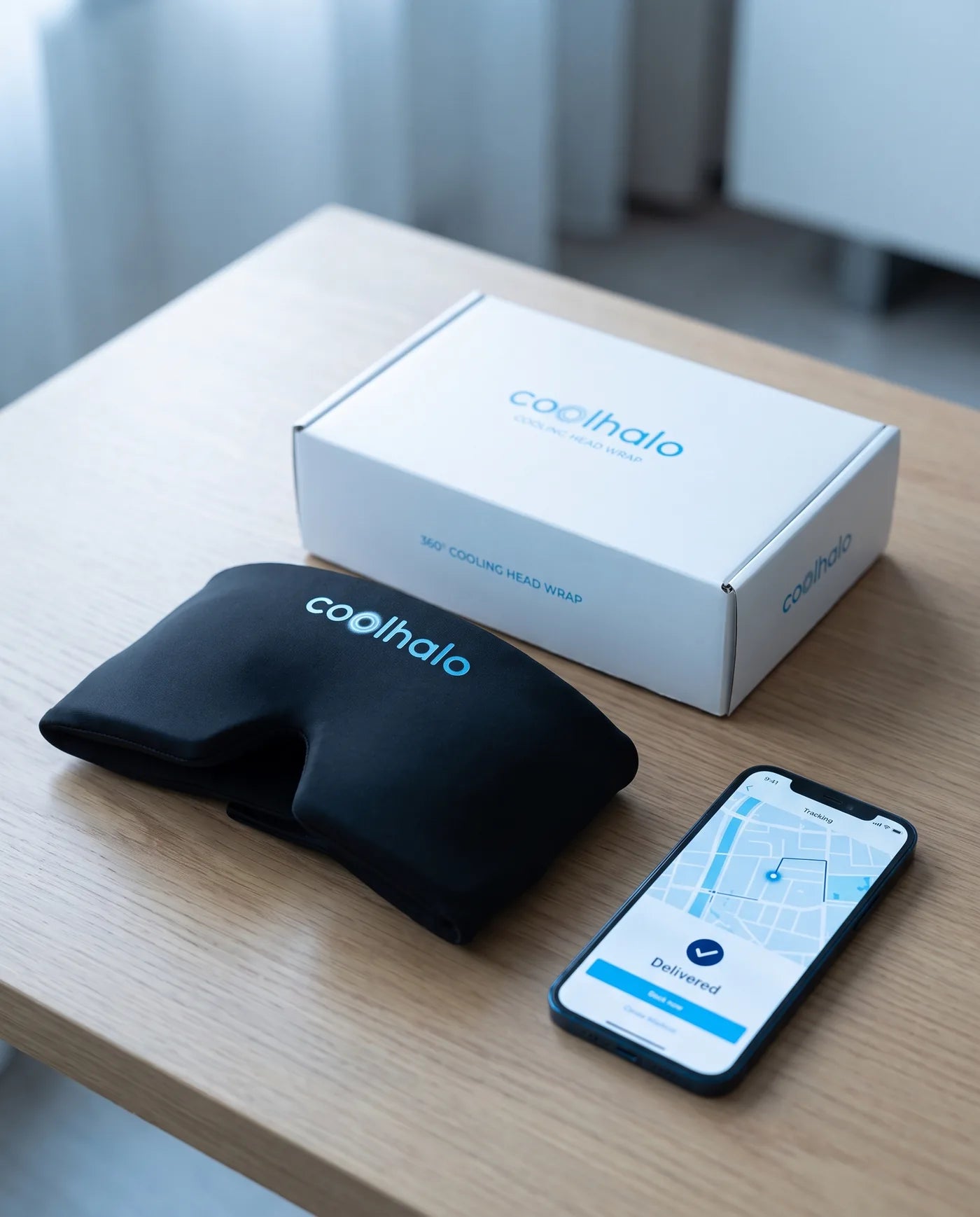 CoolHalo cooling wrap package with tracking