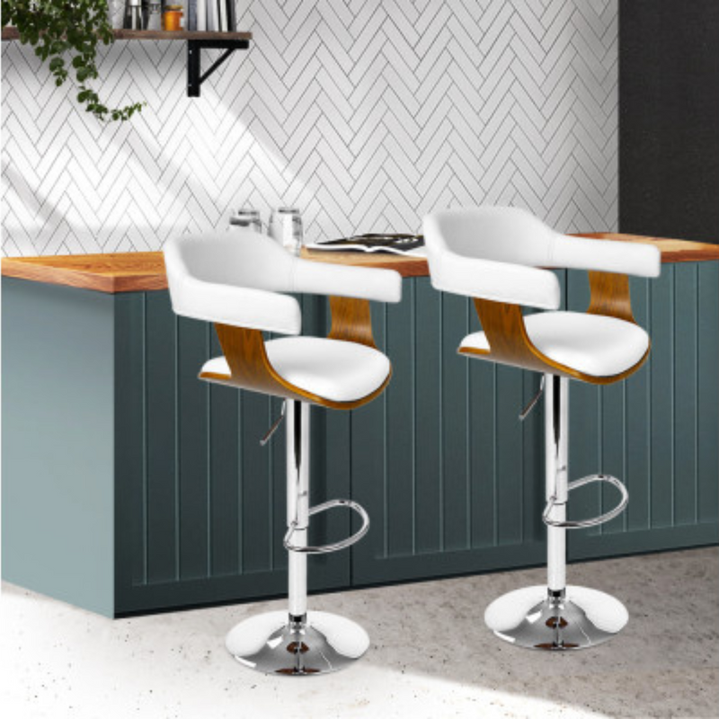 Geryon Wooden PU Leather Bar Stool