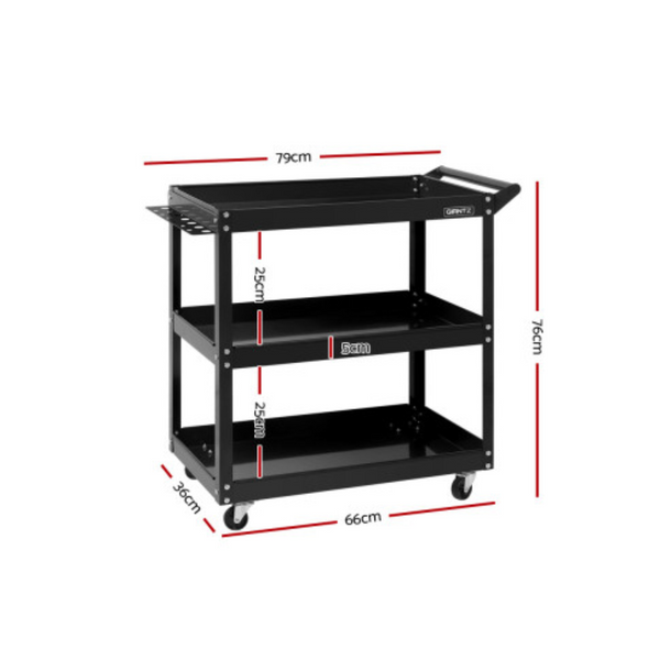 3-Tier-Parts-Steel-Trolley-Black-1