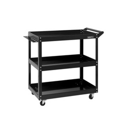 3-Tier-Parts-Steel-Trolley-Black