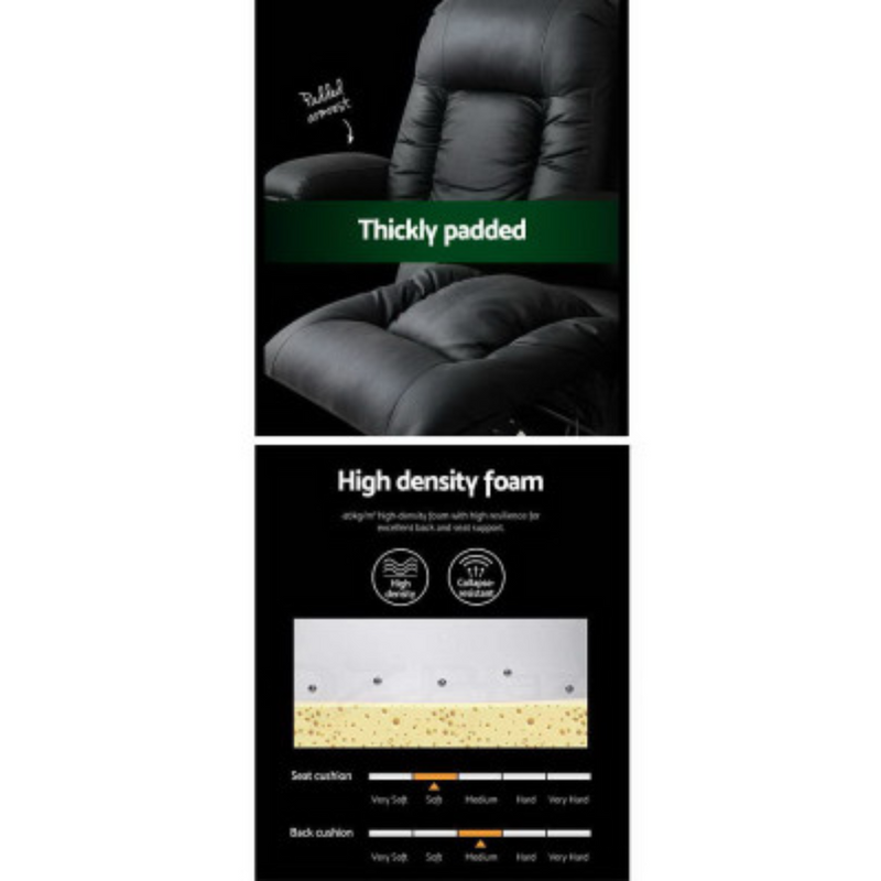 Artiss Heat Leather Electric Massage Chair Recliner