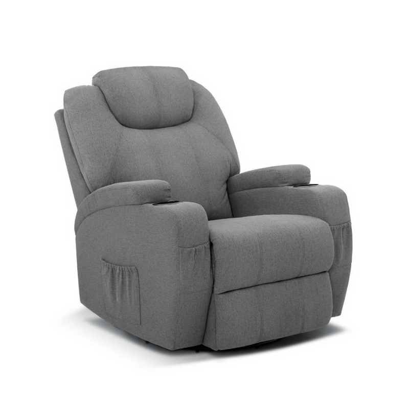 Zena Fabric Electric Massage Chairs Heated Recliner