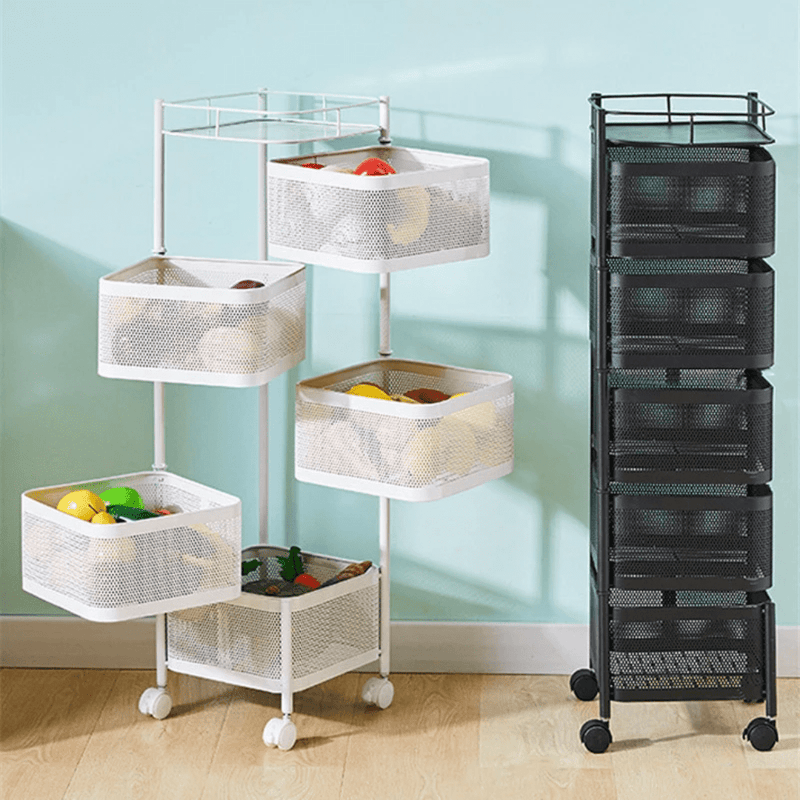 Stylifing 5 Tier Rotating Shelf with Lockable Wheels